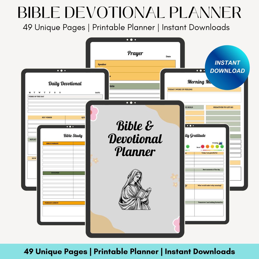 Bible Devotional Planner / Personal & Commercial Use, Bible Study ...