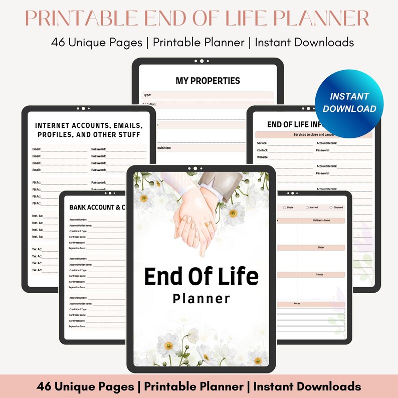 End of Life Planner Printable, What If Binder Digital, Just in Case of ...