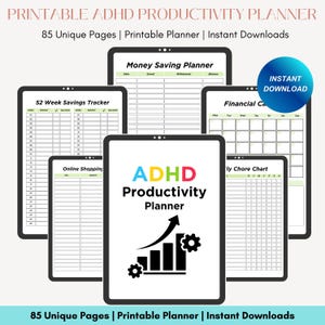 EDITABLE Productivity Planner Template Bundle, Planner Templates, Printable Planner, Productivity Planner, Productivity Tracker