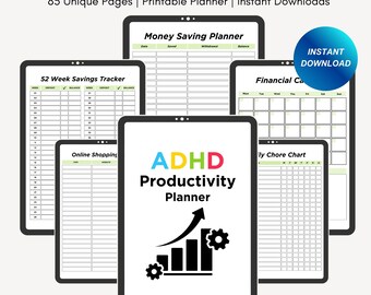 EDITABLE Productivity Planner Template Bundle, Planner Templates, Printable Planner, Productivity Planner, Productivity Tracker