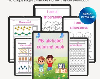Mein Alphabet Malbuch | A bis Z Malvorlagen | Frühe Lernaktivität Vorschulkinder | Mein Alphabet Malbuch