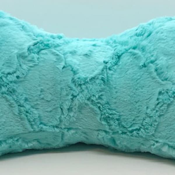 Neck Pillow / Soft Lattice Aqua Minky Fabric