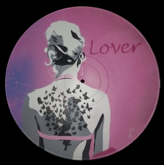 Taylor Swift Lover Calm Down Spray Paint Art On Vinyl Record