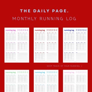 Monthly Running Log - Digital Download, Portrait, Printable, Routine Tracker, Instant Download PDF Running Journal
