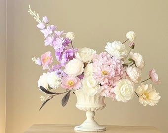 Artificial  Faux Flowers Fake Real Touch for Decor Home ,Event ,Present for Mom ,Sister ,Vintage Style ,Centerpiece, Peony Roses  Bouquet