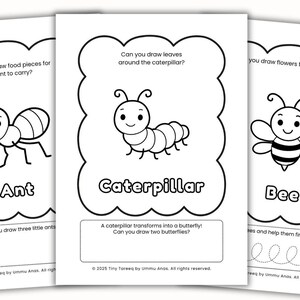 Bug Coloring Pages for Kids: Insect Activity Book (Printable PDF A4 Size) Ages 3-7