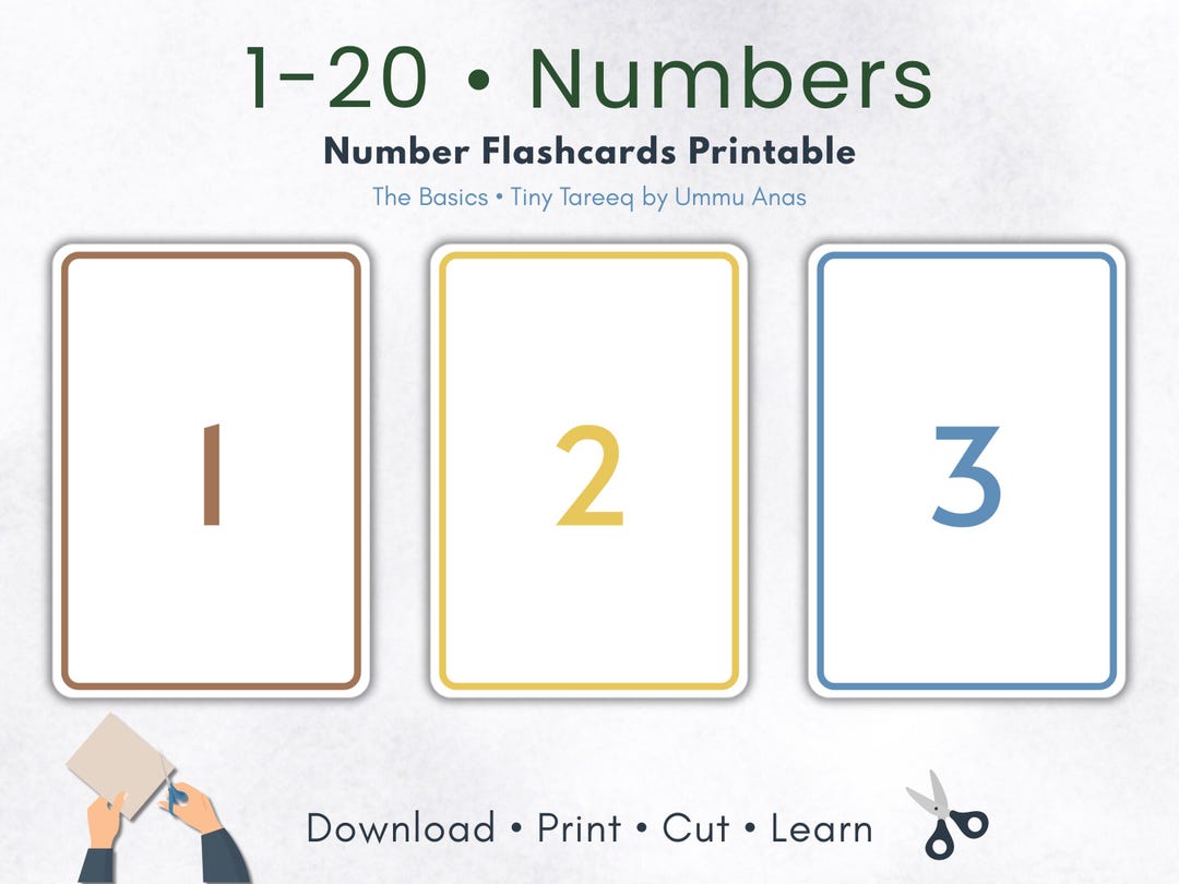 Basic Number Flashcards for Kids | Learn Numbers 1–20 | Toddler ...