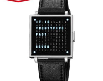 Reloj digital con luz LED: reloj de pulsera con correa de cuero resistente al agua