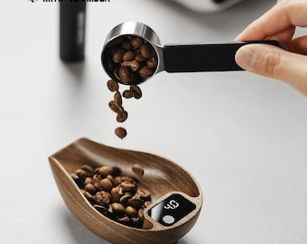 Artisanal Wooden Coffee Scale: Precision Espresso & Kitchen Tool