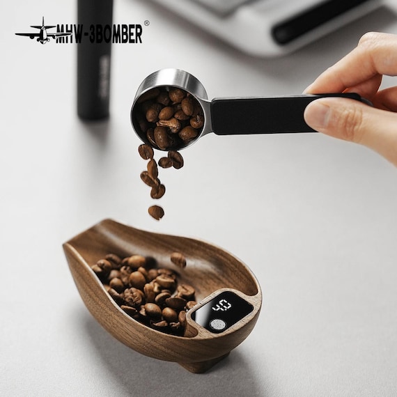 Artisanal Wooden Coffee Scale: Precision Espresso & Kitchen Tool