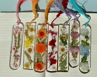 Handmade Pressed Flower Bookmark: Floral Resin Reading Accessory