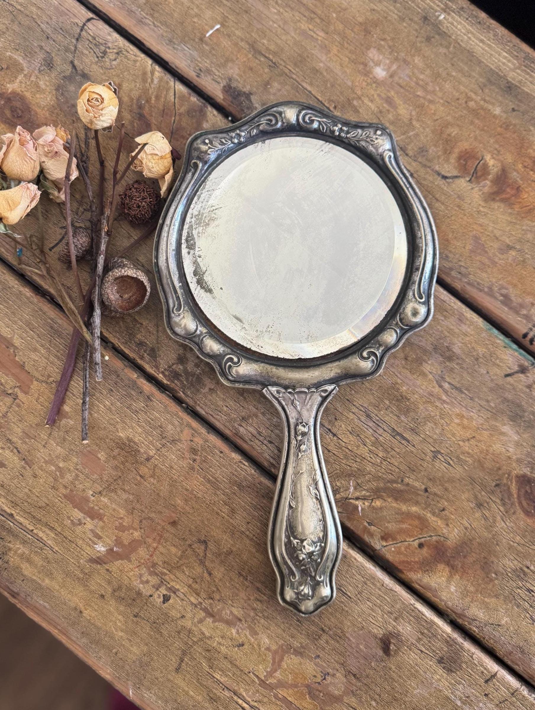 German Silver Hand Mirror - Etsy