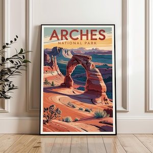 Arches Poster, Arches National Park Poster, Utah Travel Print, Arches Wall Art, Desert Landscape Poster, Travel Gift Print
