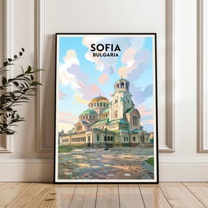 Póster de Sofía, Impresión de viaje a Bulgaria, Impresión de Sofía, Bulgaria, Arte mural de Sofía, Póster de paisaje de Sofía, Regalo de la ciudad de Sofía, Póster de viaje de Sofía
