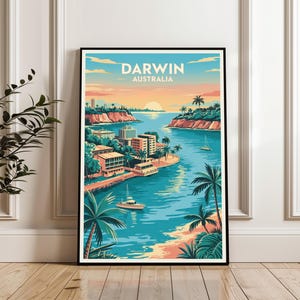 Darwin Print, Darwin City Poster, Australia Travel Wall Art, Darwin Landscape Print, Modern Cityscape Poster, Darwin Travel Gift