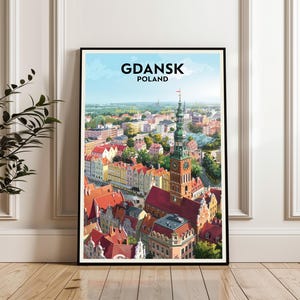 Gdansk Poster, Gdansk Travel Poster, Gdansk Poland Print, Gdansk Wall Art, Gdansk Landscape Poster, Gdansk City Gift, Home Decor