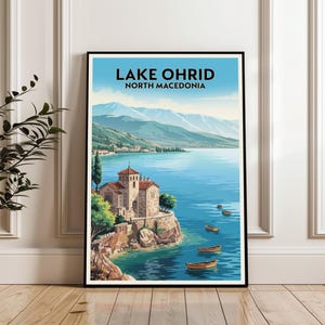 Ohridsee Poster, Nordmazedonien Reiseplakat, Nordmazedonien Druck, Ohridsee Wandkunst, Ohridsee Reisedruck, Ohridsee Kunstliebhaber