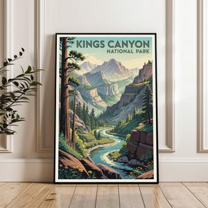 Kings Canyon National Park Poster, Kings Canyon Travel Poster, California Print, Kings Canyon Landscape Print, Travel Gift Poster