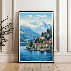 Comer See Poster, Italien Reise Poster, Comer See Italien Druck, Comer See Wandkunst, Küste Landschaft Druck, Naturabenteuer Geschenk