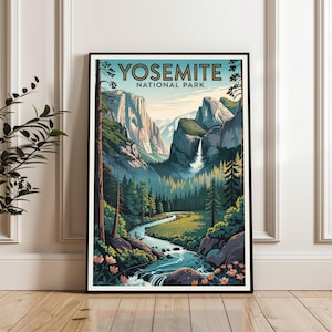 Yosemite National Park Poster, Yosemite Travel Poster, California Print, Yosemite Landscape Print, Travel Gift Poster, Yosemite Art