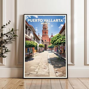 Puerto Vallarta Poster, Mexico Travel Poster, Mexico Print, Puerto Vallarta Wall Art, Puerto Vallarta Cityscape Poster, Puerto Vallarta Art