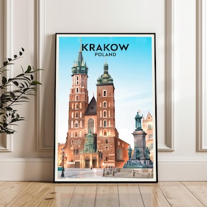 Krakow Poster, Krakow Travel Poster, Krakow Poland Print, Krakow Wall Art, Krakow Landscape Poster, Krakow City Gift, Home Decor
