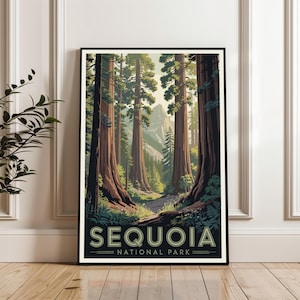 Sequoia National Park Poster, Sequoia Travel Poster, California Print, Sequoia Landscape Print, Travel Gift Poster, Sequoia Art