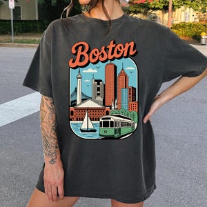 Boston Shirt, Boston Massachusetts Shirt, Comfort Colors T-Shirt, Boston City Shirt, Boston Retro Shirt, Boston Trip, Citycape Shirt