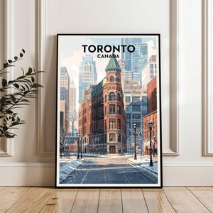 Póster de Toronto, póster de viaje de Toronto, impresión de Toronto, Canadá, arte mural de Canadá, póster del paisaje urbano de Toronto, regalos de Toronto para amantes del arte.