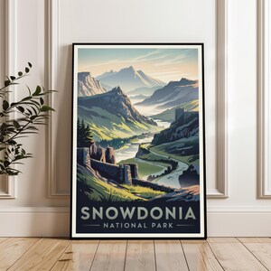 Snowdonia National Park Poster, Snowdonia Travel Poster, Wales Print, Snowdonia Wall Art, Scenic Landscape Print, Hiking Travel Gift