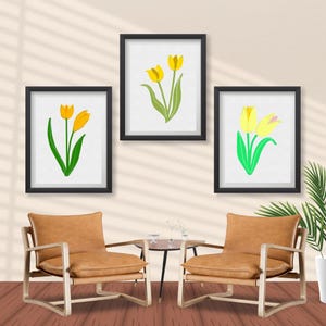 Tulip print, tulip print, digital wall art, tulip posters, room decor, tulip wall art