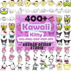 Kawaii Kitty Png/Jpg/Pdf/Svg/Eps/Dxf - by Akshar design Studio