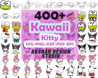 Kawaii Kitty Png/Jpg/Pdf/Svg/Eps/Dxf - by Akshar design Studio