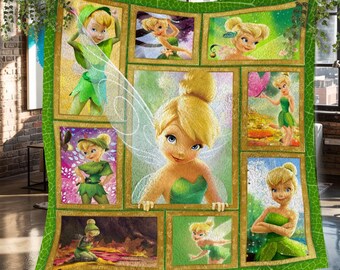 Tinker Bell Weihnachts Fleece-Decke, Tinker Bell Vintage Personalisierte Fleece-Decke, Weihnachten Personalisierte Fleece-Decke