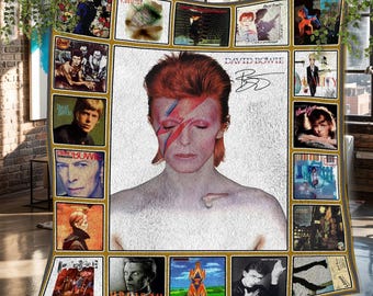 Manta polar navideña de David Bowie, Manta polar vintage personalizada de David Bowie, Manta polar personalizada, Regalos de Navidad