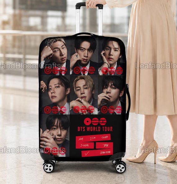 BTS Kpop Boy Band Personalized Luggage Cover, Bangtan Boys Arirang Army Luggage Cover, Personalized Suitcase Cover, Custom BTS Travel Gift