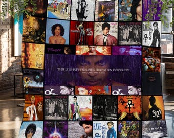 Manta polar navideña Prince Purple, Manta polar vintage personalizada Prince Purple, Manta polar personalizada, Regalos de Navidad