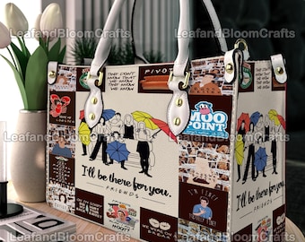 Vrienden tv-show leren handtas, vrienden tv-film gepersonaliseerde schoudertas, vintage crossbodytas, aangepaste tas aan de bovenkant