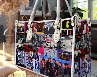 Duran Duran leren handtas, Duran Duran gepersonaliseerde schoudertas, vintage crossbodytas, aangepaste tas aan de bovenkant