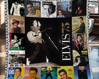 Manta polar navideña de Elvis Presley, Manta polar vintage personalizada de Elvis Presley, Manta polar personalizada, Regalos de Navidad