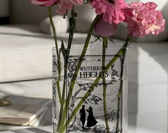 Wuthering Heights Acrylic Book Vase, Wuthering Heights Personalized Flower Vase, Gift For Book Lover, Home Decor