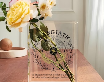 Fourth Wing Acrylic Book Vase, Basgiath War College Personalized Flower Vase, Gift For Book Lover, Home Decor