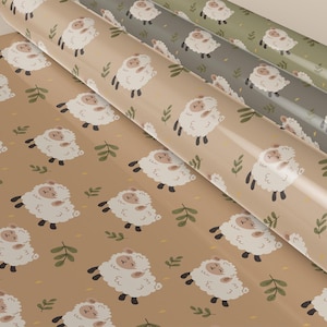 Geschenkpapier mit Schaf-Motiv – in Naturtönen | Süßes Boho Design für Kinder, Geburtstage & Kurban-Fest, Kurban Bayrami, Opferfest