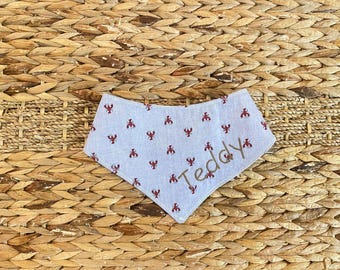 Custom Crawfish Dog Bandana: Embroidered Cajun Pet Gift