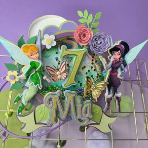 Fairy cake topper/ Fairy garden cake topper/  Tinkerbell cake topper, tinkerbell birthday, tinkerbell party decor