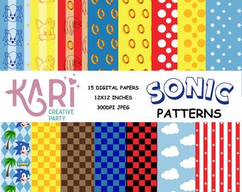 Sonic Digital Papers/ Sonic The Hedgehog Backgrounds (Instant Download)