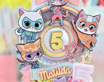Custom Superkitties cake topper/ kitties cake topper/ Kitties birthday party