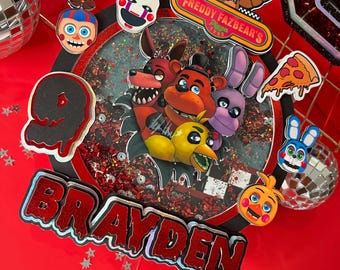 Five Nights at Freddy&#39;s Cake Topper/ Freddy&#39;s Birthday Party Decor/ Five nights at Freddy’s birthday