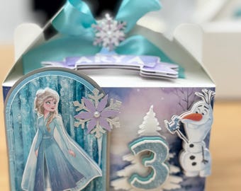 Cajas de regalo de Frozen / Cajas de fiesta de Frozen / Cajas a dos aguas de Frozen / Decoración de fiesta de Frozen