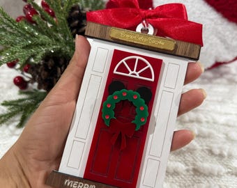 Door Christmas Ornament| Michey Christmas Ornament| custom Family Christmas Ornament | Disney inspired Christmas ornament